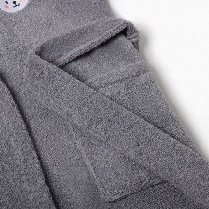 Халат махровый детский Экономь и Я "Зайка", цв.серый 340 г/м2 хл.100%