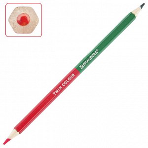 Карандаши цветные двусторонние BRАUBERG PREMIUM TWIN COLOUR, 12 штук = 24 цвета