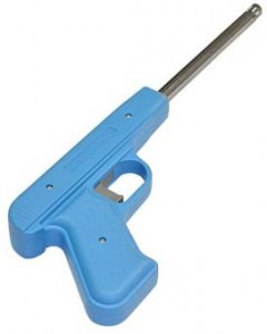 Пьезозажигалка ENERGY JZDD-17-LBL, пистолет, голубая 157429