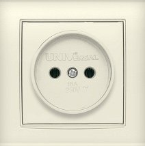 Розетка UNIVersal 1СП серия Бриллиант б/з, 16А, 220В, слон. кость (ivory) (еврослот) 7948806