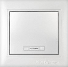 Выкл. UNIVersal серия Севиль 1СП с инд. 10А 220В белый (еврослот) С0121