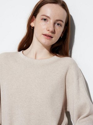 UNIQLO - вафельная кофта - 10 PINK