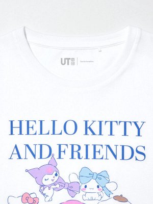 UNIQLO UT - детская хлопковая футболка с персонажами Sanrio - 00 WHITE