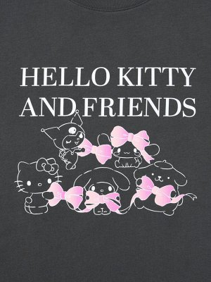 UNIQLO - хлопковая футболка с персонажами Sanrio и Hello Kitty - 08 DARK GRAY