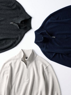 UNIQLO - кашемировый свитер с полумолнией