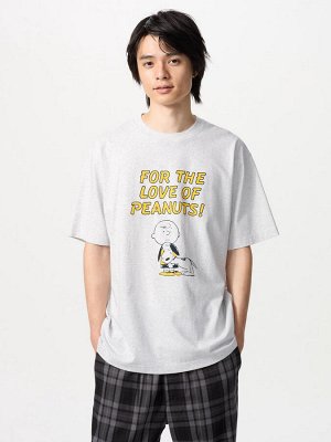 UNIQLO - хлопковая оверсайз футболка Peanuts - 03 GRAY