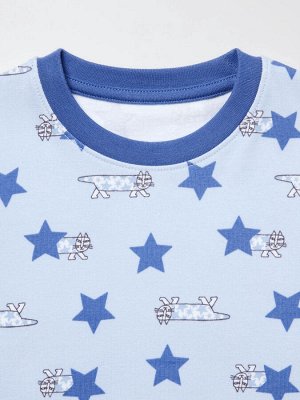 UNIQLO - детская пижама с принтом кошек от Лизы Ларсон - 60 LIGHT BLUE