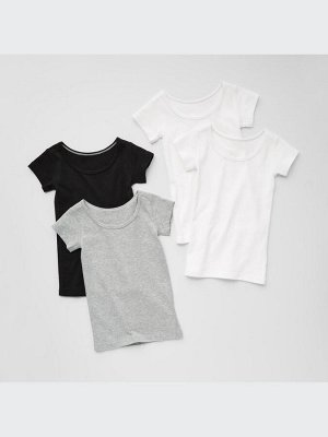 UNIQLO - комплект хлопковых однотонных футболок для детей (2 шт.)