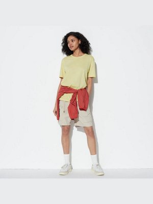 UNIQLO - однотонная футболка унисекс с круглым вырезом - 03 GRAY