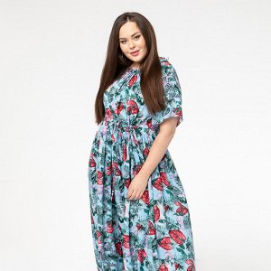Платье, текстиль, голубой, Голубой