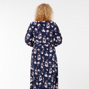 Платье, текстиль, синий, кофейный, Синий