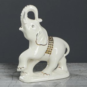 Набор статуэток "Слоны", 7 предметов, белый, керамика