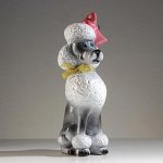 Копилка &quot;Собака Пудель&quot;, глянец, бело-серый