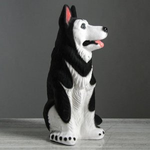 Копилка "Собака хаски", флок, чёрный цвет, 42 см