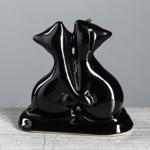 Копилка "Коты танцующие", покрытие глазурь, чёрная, 15 см