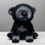 Копилка &quot;Мишка Гришка&quot;, флок, чёрный цвет, 20 см