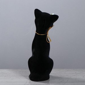 Копилка "Кошка Аннет", покрытие флок, чёрная, 23 см