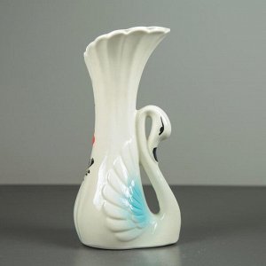 Ваза керамика настольная "Лебедь", цветной акрил, 21 см, микс