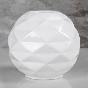 Ваза настольная "Сфера", белый цвет, 16 см, керамика