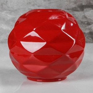 Ваза настольная "Сфера", красный цвет, 16 см, керамика