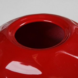 Ваза настольная "Сфера", красный цвет, 16 см, керамика