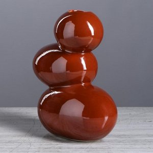 Ваза керамика настольная "Сбалансированные камни", коричневый цвет, 20 см