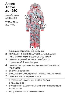 Зимний комбинезон из мембранной ткани для девочки