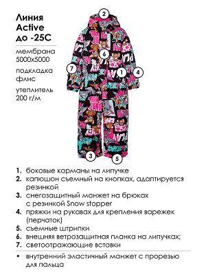 Комбинезон текстильный с полиуретановым покрытием для девочек