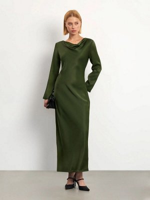 Платье макси приталенного кроя, PL1586/kombu