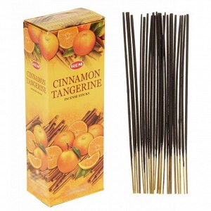 Благовония "HEM" 20 палочек угольные cinnamon tangerine