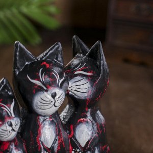 Сувенир «Кошки с колокольчиком», 4x13x13 см, дерево
