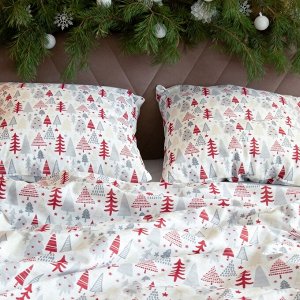 Постельное бельё "Этель" Дуэт New Year's pattern 143х215 см - 2 шт, 220х240 см, 70х70 см - 2 шт, бязь
