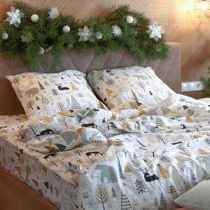 Постельное белье новогоднее Этель Дуэт Let it snow (вид 1) 143*215 см - 2 штуки, 240*220 см, 70*70 см - 2 штуки