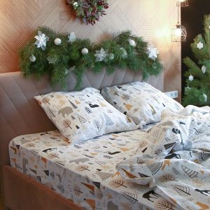 Постельное белье новогоднее Этель Дуэт Let it snow (вид 1) 143*215 см - 2 штуки, 240*220 см, 70*70 см - 2 штуки