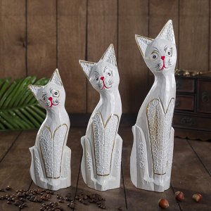 Набор кошек сувенирных "Кошки на брюшке петельки". 3 шт