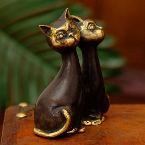 Сувенир бронза "Сладкая парочка кошек" 7,5х3,5х9 см
