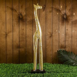 Сувенир дерево "Жираф ажурные узоры перламутр" 80х17х10 см