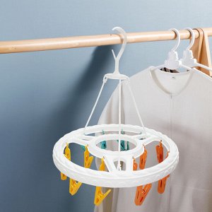 -20% Подвесная сушилка для белья, 18 прищепок