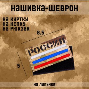 Шеврон на одежду «Россия», 8.5?5 см, разноцветный