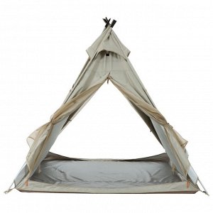 Палатка туристическая 3-местная maclay TUNDRA Cool 3, 200x200x180 см, кемпинговая, однослойная, бежевая