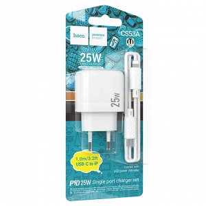Сетевое зарядное устройство быстрая зарядка HOCO CS53A Surplus USB-C + кабель PD25W+QC3.0