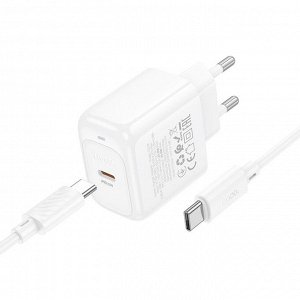 Сетевое зарядное устройство быстрая зарядка HOCO CS53A Surplus USB-C + кабель PD25W+QC3.0