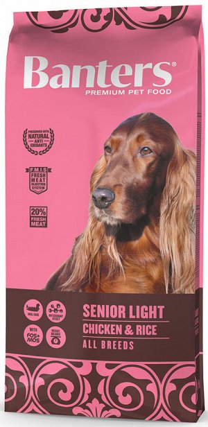 Banters Senior Light курица с рисом сухой корм для собак 15 кг