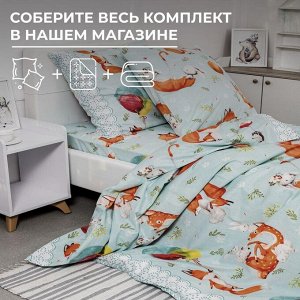 Наволочка 60*60 см, перкаль, детская расцветка (Лисята)