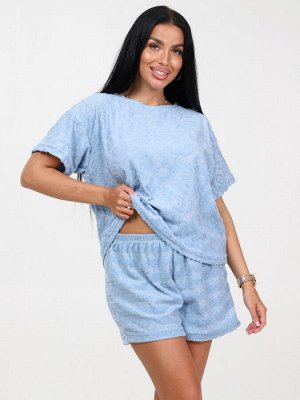 460 ЖЕНСКАЯ ПИЖАМА (шорты) (Голубой в ассортименте)