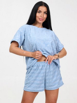 460 ЖЕНСКАЯ ПИЖАМА (шорты) (Голубой в ассортименте)