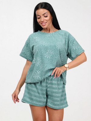 460 ЖЕНСКАЯ ПИЖАМА (шорты) (Зелёный)