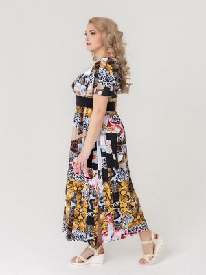 Платье Тиволи (чёрно-жёлтый/принт)