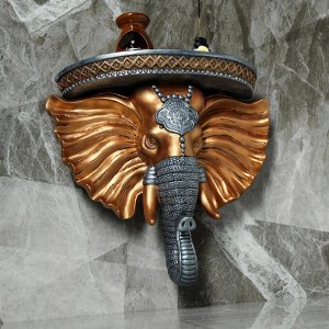 Консоль "Индийский слон", цвет бронза, серебро, 40 х 37 см