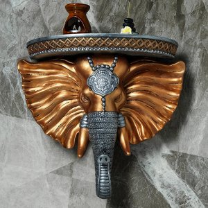 Консоль "Индийский слон", цвет бронза, серебро, 40 х 37 см